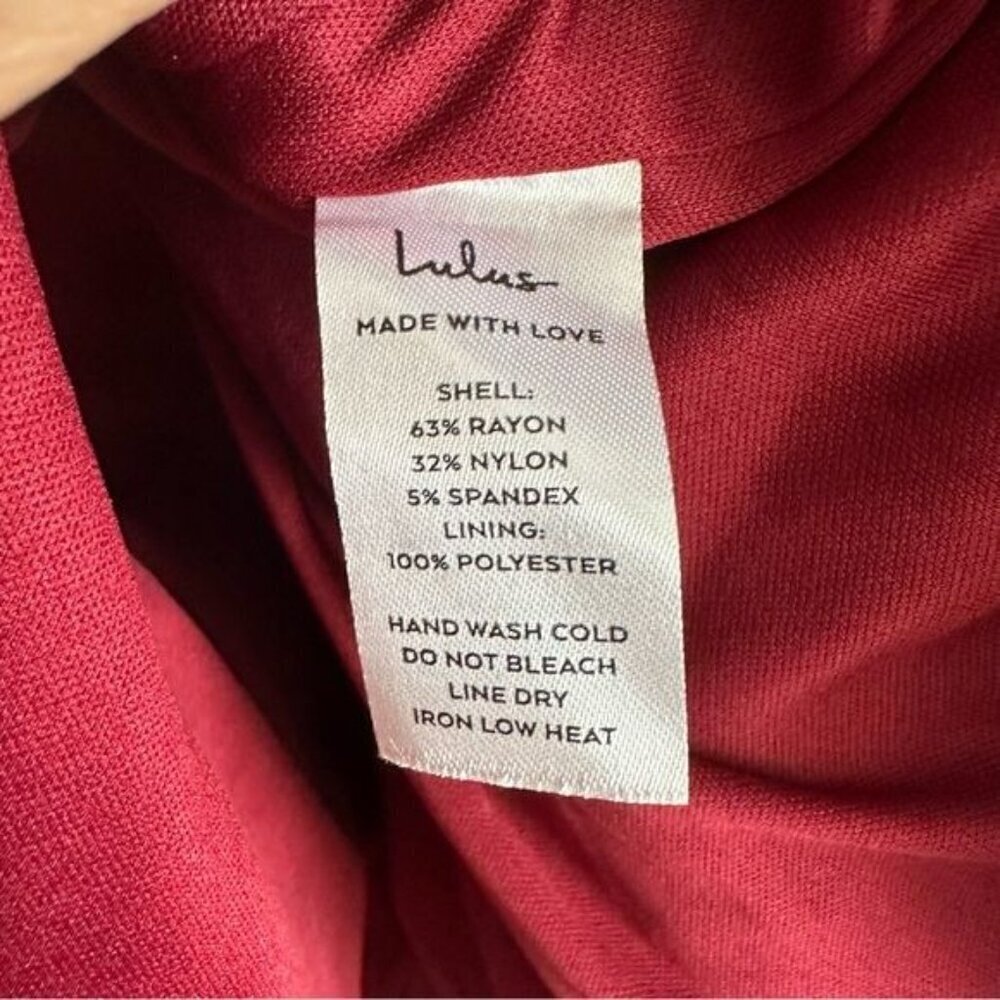 Lulu’s Classic Glam Burgundy Off-the-Shoulder Bodycon Dress Size Small - Picture 9 of 11